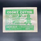 Vintage Cookie Cutter Snowman Gingerbread Boy 8 Inch Cooky Cutter Kitsch 1950s