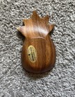 Vintage Monkey Pod Mini Pineapple Trinket Dish Bowl Acacia Woods Honolulu Hawaii