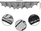 Halloween Cobweb Fireplace Scarf Black Lace Mantle Scarf For Home Party Decor