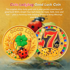 Cute Ladybug Good Luck Coin - Horseshoe Four Leaf Clover C - Lucky