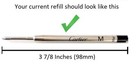 5 Ballpoint Refills For Cartier Ballpoint Pens - Black Medium