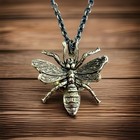 Bee Wasp Bumblebee Hidden Locket Necklace  Vintage  Small Secret Pillbox Pendant