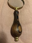 Vintage 7 5  Magnifying Glass Brass And Brown Wood Handle Gorgeous 