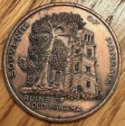 Vintage Panama Canal Zone Souvenir Medal Token Robbins Co Ruins Old Panama 35mm