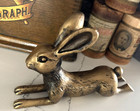 Antique-gold Bunny Rabbit Bookend Vintage Style Bookends Office Shelf Decor