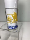 Vintage Embossed 1950   s Davy Crockett Glass  Hero Of Alamo  Rare Yellow   Blue 