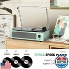Wockoder Record Players For Vinyl Vintage Turntable With Speakers Belt-driven