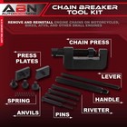 Abn Motorcycle Chain Breaker Tool Kit - 13pc Rivet And Chain Link Removal Tool