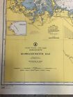 Vintage 1950s Nautical Chart Mass Massachusetts Bay Sailing Noaa