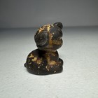 Antique Hines Acco Pup Cast Iron Advertising Figurine Miniature Gold black