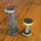 Vintage Original Wooden Empty Sewing Thread Spools Gray Red Green Yellow