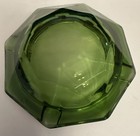 Vintage 1960s Heavy Green Glass Cigar Ashtray 6 5    Mid Century Modern     4 Slots