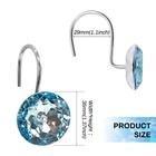 Blue Diamond Crystal Bling Shower Curtain Hooks Rings For Bathroom 12pcs