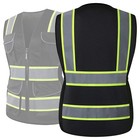 Hi Vis Reflective Safety Vest Black Work Jacket Construction 100  Polyester