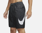 Nike Swoosh Breaker Black Grid Drawstring Swim Trunks Men s 9  Volley Shorts L