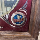 Vtg Schlitz Beer Mirror Bar Sign 1981 Red   Gold In Wood Frame 26-5 8    X 20-5 8   
