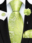8cm Paisley Tie Set For Men Necktie Lapel Pin Pocket Square Cufflinks Set For Me