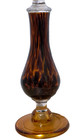 Vintage Mid Century Modern Style Tortoise Shell Handblown Glass Candle Holder