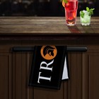 Black   Orange Trojan Design Microfibre Bar Towel Man Cave Pub Beer Mat