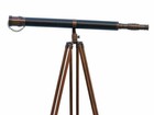 Antique Finished Brass Floor Standing 39 Inch Telescope With Wooden Tripod Stand