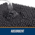 Bathroom Rugs 24x16  Extra Soft Absorbent Chenille Bath 24  X 16  Dark Grey