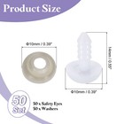 50pcs 10mm Plastic Safety Eyes For Crocheting With Washers For Animals White