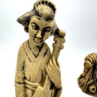 Vtg Chinese Carved Man And Woman Figurines Resin 11    Asian Statues Decorative