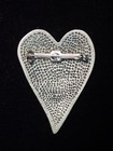  jj  Jonette Jewelry Silver Pewter Aztec Designed Heart Pin