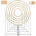  15 Pack Metal Hoops For Crafts  Gold Dream Catcher Rings 4inch  6inch  8inch  
