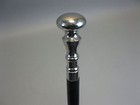 Antique Silver Brass Chrome Handle Walking Cane Black Wooden Walking Stick Gift