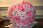 11-12  Rose Flower Kissing Ball Silk Rose Pomander For Wedding And Party 1 Piece