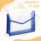 2 Pack B5 Plastic File Folders With Snap Closure Blue Horizontal