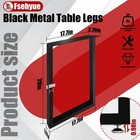 2 Pcs Square Reinforced Steel Office Table Legs For Diy Max Load 1000 Lbs Heavy