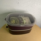 New Vintage Tupperware Dual Level Oval Microwave Cooker-4145a-3-free Shipping