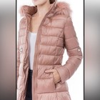 Nwt Sweet Look Mauve Faux Fur-trim Belt Quilted Parka Size Xl