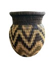 Wounaan Style Handwoven Basket Geometric Panama Chunga Palm Tribal Art Vase