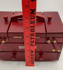 Vtg Singer Sewing Box Accordion Fold Out Wooden Sewing Carry Caddy Organizer