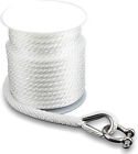 3 8 x100 Ft Anchor Rope Braided Anchor Line Premium Solid Braid Mfp W  Shackle