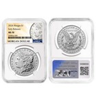 2024  1 Morgan And Peace Silver Dollar 2pc Set Ngc Ms70 Er Morgan   Peace   