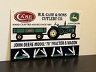 John Deere Tractor  And Case Knives Wagon  Vintage Style Metal Sign