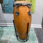 Vtg Original 11 9 89 Tom Flores Valle Conga Drum-first La Workshop Oak-unicorn