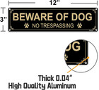 2-pack Beware Of Dog No Trespassing Sign  12x3 Inch Aluminum Metal