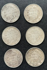 Authentic 1840 British India Silver One Rupee Coin   Colonial Era   Lot 6 Coins