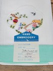 Vintage Hand Embroidered Hand Towels With Organza Applique Centers