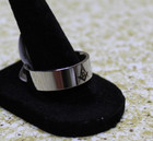 Silver Stainless Steel Masonic Ring Men  Freemason 8mm Wide   Size 12 Go East
