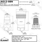 1 2    Ag Iso 5675 Hydraulic Quick Connect Female Coupler  Poppet Valve  1 2    Npt