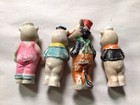 Vintage 1930s Walt Disney Three Little Pigs Ceramic 3  Figurines With 3 5  Wolf