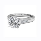 1 05 Ct Round Real Moissanite Bridal Engagement Ring 14k White Gold Rings Size 7