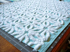 Vtg Chenille Bedspread Fabric Hofmann Daisy  Rare  Aqua Excellent 24 x18  A 