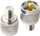 2pcs Rf Coaxial Coax Adapter F Female To Uhf Male Pl-259 Connector
